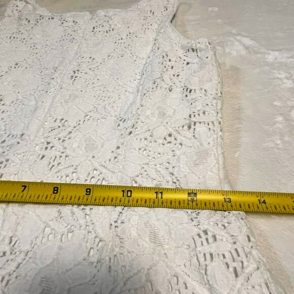 Ralph Lauren Spring Floral Crochet Dress Size 2 White Below Knee Midi Easter Pur - Picture 7 of 9